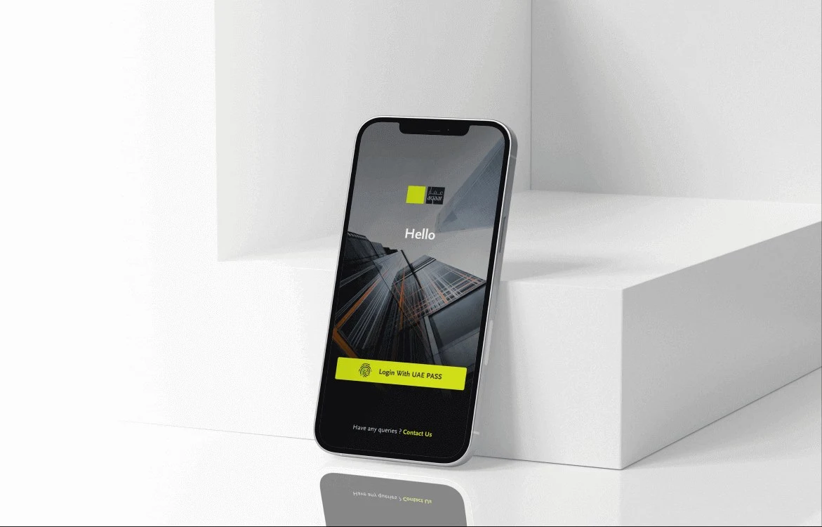 Aqaar mobile app interface